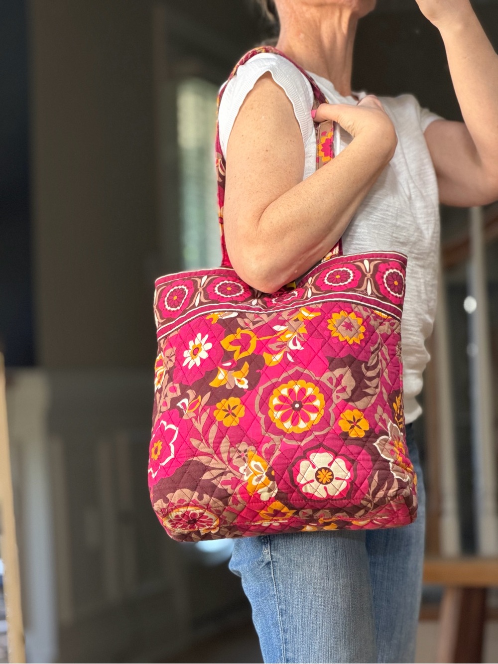 Vera Bradley Boho Y2K Retired Carnaby Quilted Cotton‎ Tote Bag VGUC